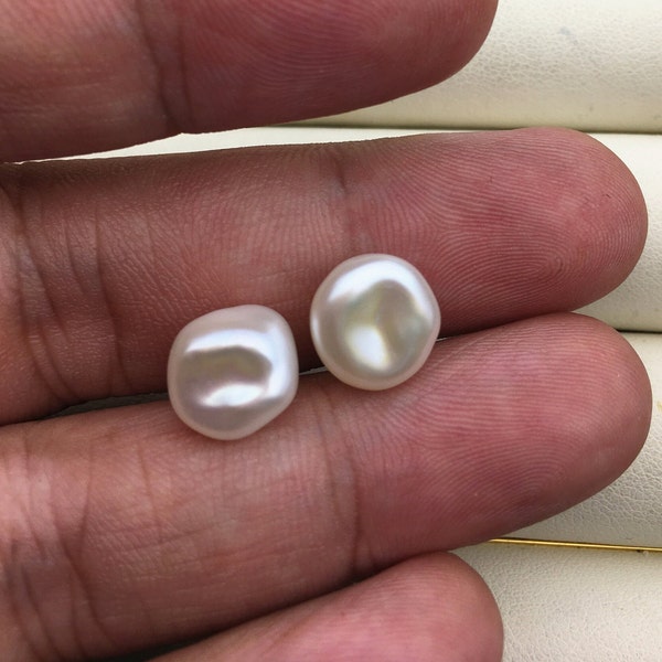 1 pair AAA+ 10-11mm White keshi pearls Pair,for make stud earrings,baroque pearl,loose pearl beads,very high luster,ZS-127-62-19