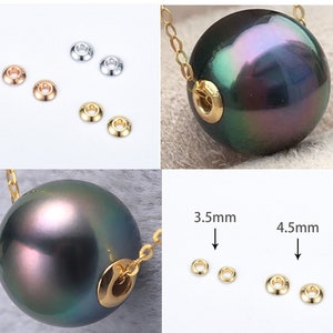 18K White/Yellow/Rose Gold 3.5mm/4.5mm Bead Grommet with 1.8mm Pearl Hole,for DIY,wholesale,ASG-006-1