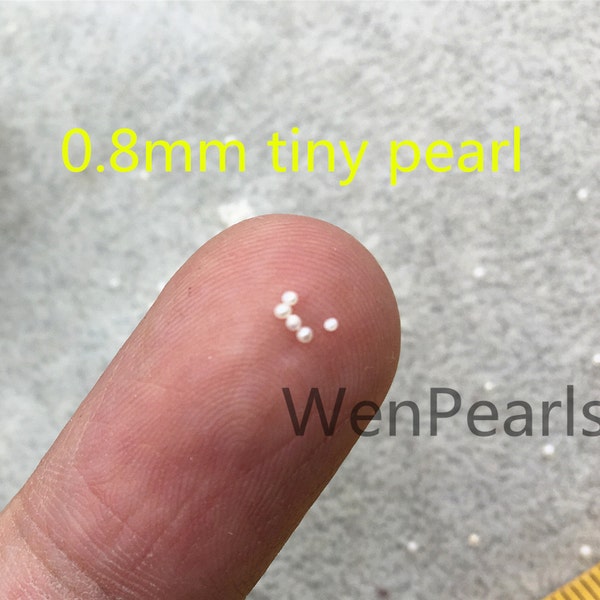 Perles de graines d'eau douce blanches presque rondes AAA 0.8-1mm, sans trou, perle de culture, perles de bricolage, bonheur, anniversaire, RP1-3A-5
