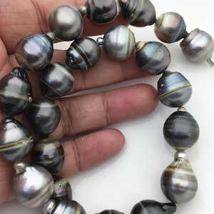16&#39;&#39; Huge 14-16mm mix color drop Shape tahitian pearl,TH-temp-069