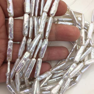 15.5'' AA+ 5-6mm White rectangle pearls,ZS-80-17