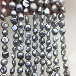 AA 8-9mm gray Keshi Freshwater Pearls,ZS-200-117