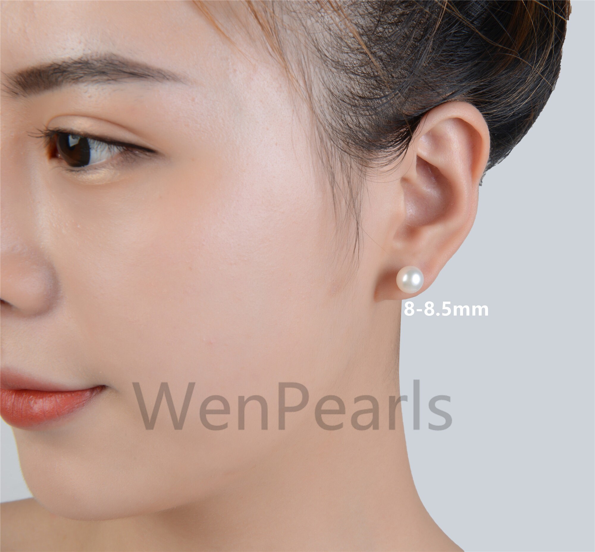 8mm pearl earrings on ear deals