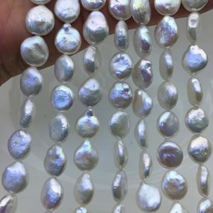 AA+ 10-11mm White Coin freshwater pearls,diy bead,flat round pearl bead,COIN12-2A-2-3