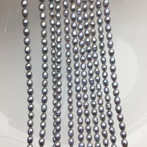 AAA 3-3.5x3-4.5mm gray rice pearls,LR3-3A-22
