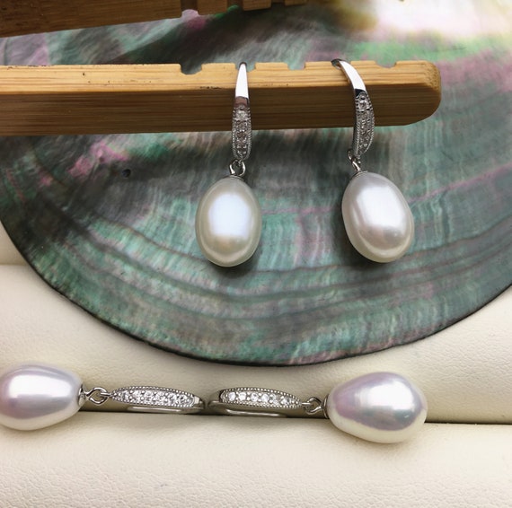 Pendientes De Perla Con Plata Esterlina 925 Para Mujeres Y Niñas - Diseño De Botón, Cierre Mariposa, Regalo Elegante