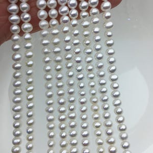 AAA 4.5-5 mm ホワイトポテトパール、4 mm 極小パール、パールネックレス用、パールイヤリング用、ウェディングブライド、CR4-3A-2