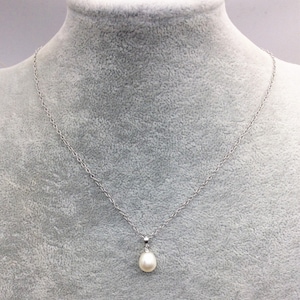 Rice Pearl necklace, Silver Chain, 925 silver chain,Faith Jewelry, Pearl Jewelry,pearl necklace,bridal set,bridal jewelry,pink pearl,NC1-002