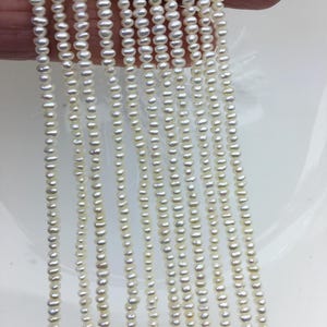 AA+ 3-3.5mm white  button potato seed freshwater pearls,seed pearl,Valentine's Day gift,for pearl necklace,for pearl bracelet,CR3-2A-4