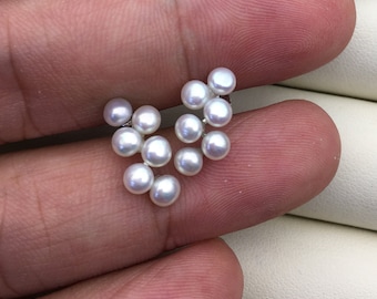 Alto Brilho! Brinco de pérola redonda com botão branco AAA para casamento, brincos pendentes de pérola de arroz em prata esterlina, brincos de pérola para noiva, SE3-008-1