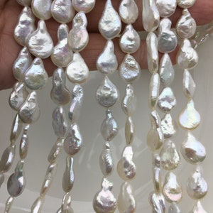 AA+ 11-12mm White LONG Drop Coin freshwater pearls,diy bead,flat round pearl bead,COIN12-2A-2-56