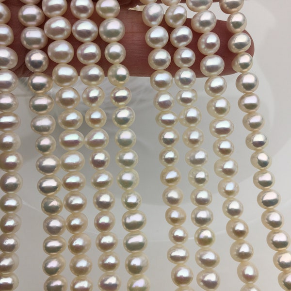 AAA 5-5.5mm white potato freshwater pearls,5mm white seed pearl,Wedding Bracelet Beach Wedding Bride Mother of,CR5-3A-3