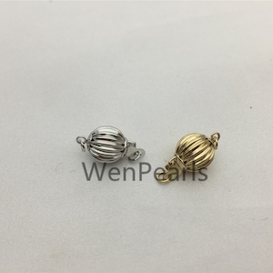 14K Solid Gold Corrugated Bead Safety Clasp,Select Size,wholesale price,ASG-CL-004 image 2