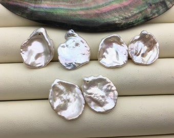 1 pair AAA 10-20mm White keshi Freshwater Pearl White loose Beads Pair,wholesale,0.9mm top side hole,ZS-103-37-47