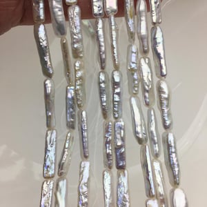 15,5 '' AA + 5-6 mm weiße Rechteckperlen, ZS-80-17