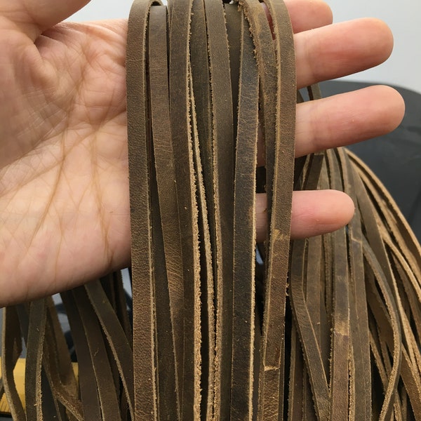 5mmx2mm Flat crazy-horse Oil Leather Cord,Soft Leather,Select Length,pull-up leather,soft leather,Wholesale,Distressed Matte Finish,LC5-301