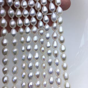 AAA- 7.2-8.3mm*9-11mm white Teardrop freshwater pearls,oval loose pearl beads,diy pearl,genuine freshwater pearl,LR8-T2