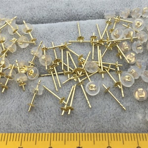 18k white gold stud, 18k yellow gold stud, post for stud earrings,DIY,wholesale,ASG-ER-002