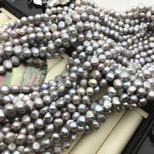 34&#39;&#39; 9x11mm gray nugget pearl Necklace,gray Pearl necklace,Wedding Necklace, Love, Mothers Day,Happiness,wholesale,NPN1-045