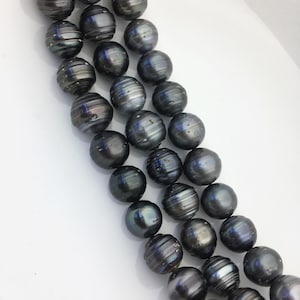 15.5&#39;&#39; 12-15mm Black Baroque Drop Shape tahitian pearl,TH12-2A-13-12