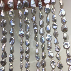 AAA 7-8mm silver gray keshi Freshwater Pearl,DIY Loose Freshwater Pearl,ZS-200-94