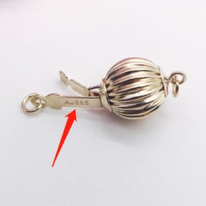 14K Solid Gold Corrugated Bead Safety Clasp,Select Size,wholesale price,ASG-CL-004 image 4