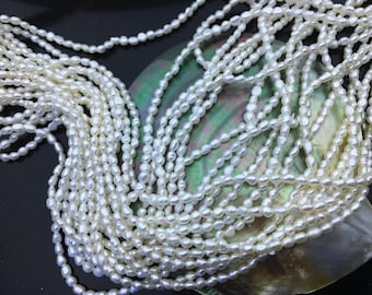 AAA 3-3.3mm Tiny white nugget freshwater pearls,irregular nugget freshwater pearl strand,LM3-3A-5