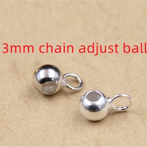 10pcs 3mm adjust silica gel ball for 1.0mm-1.3mm size chain,ASL-P-016