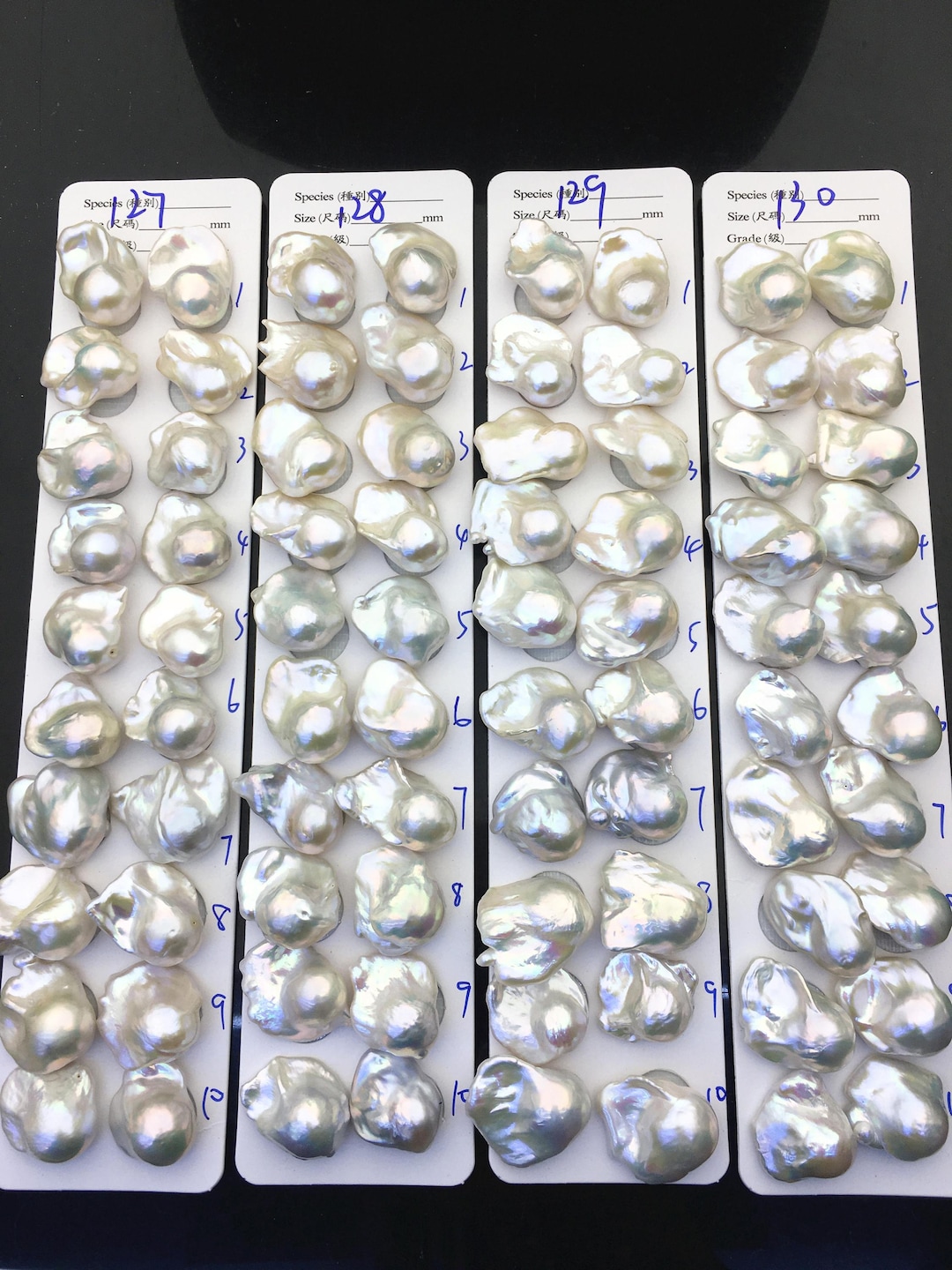 Perles D'eau Douce Baroques Flammes Blanches - Brin De 15,5'', Tailles 17-19 Mm X 25-28 Mm, Neuves