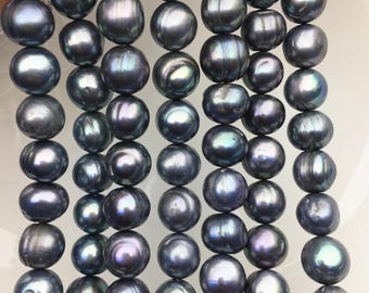 16.5'' AA+ 11.5-12.5mm Blue Gray big potato freshwater pearls,CR12-2A-3