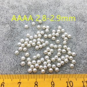 AAAA 2.8-3mm white round seed freshwater pearls,no hole,tiny pearl supply,good quality,through hole,RP2-4A-4