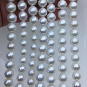 AAA- 9-11mm white round freshwater pearls,full strand,RP9-3A-2 imagen 1