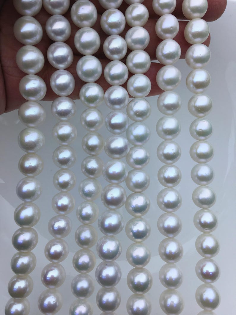 AAA- 9-11mm white round freshwater pearls,full strand,RP9-3A-2 imagen 1