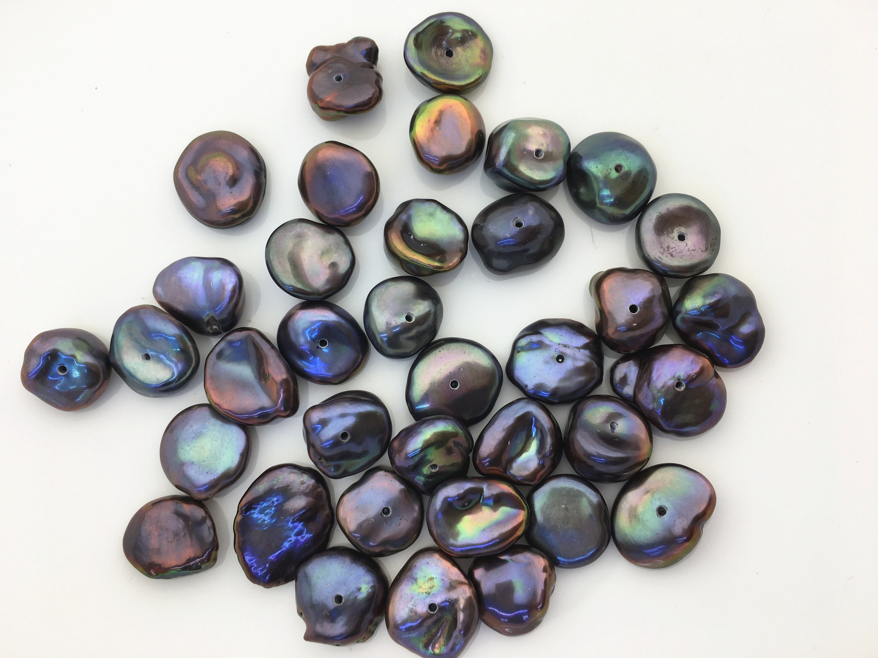 35pcs AAA 10-12mm Black Keshi Freshwater Pearls,0.9mm Bottom 35pcs AAA 10-12mm Black Keshi Freshwater Pearls,0.9mm Bottom