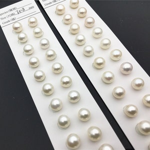 AAA 7.5-8mm/8-8.5mm white round freshwater pearls pair,for pearl earrings,for pearl ring,wedding,love,birthday,rp8-3ay-gj-1