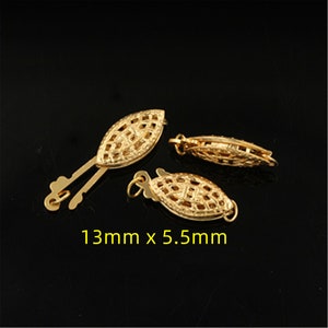 1 cierre vintage chapado en oro de 14 k de 13 x 5,5 mm, AGF-CL-005