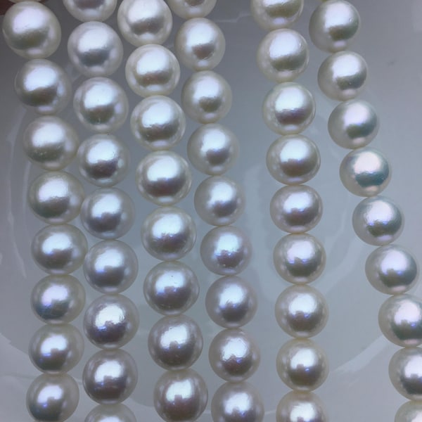 Grosses perles d'eau douce blanches rondes AAA 11-12 mm, collier de perles blanches, collier de perles naturelles, RP11-3A-2