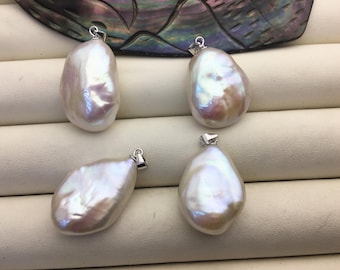 1pc AAA 16-17x19-21mm White Drop Coin Baroque pearl pendant,NC1-043
