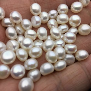 10pcs AAA 7.5-8mm high luster button round freshwater pearl,half drilled,BTN7-4A-1-4
