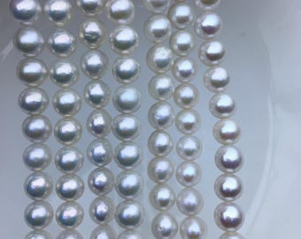 AAA- 8-9mm white near round freshwater pearls,RP8-2A-1