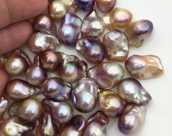 5pcs AAA 12-14mm Natural  purple Flame ball Pearl - no hole,FL15-T11