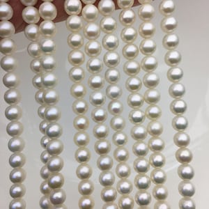 AA+ 6.5-7mm white round freshwater pearls,RP6-3A-4