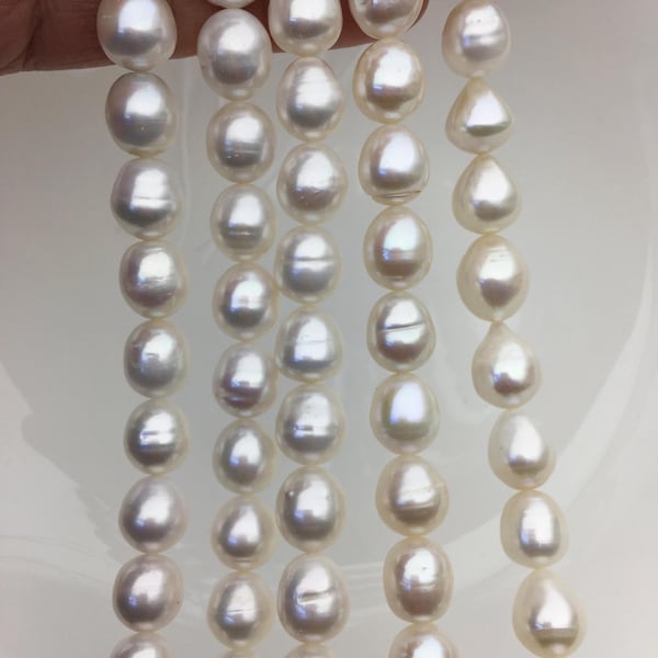 AA+ 10-11 mm perles de riz blanc d'eau douce, LR11-T3