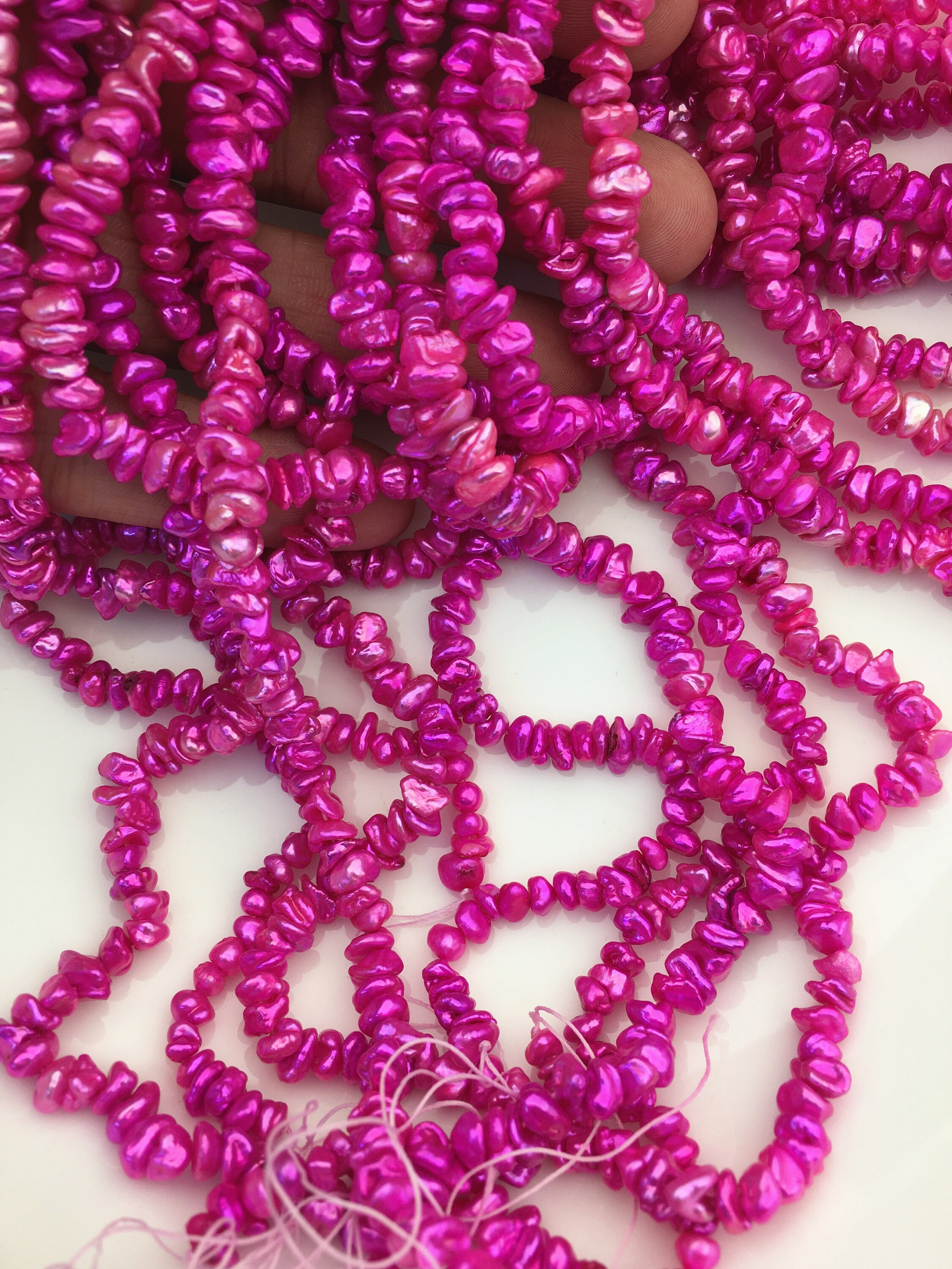AA+ 5-6mm Red Keshi Pearls,center Drilled,zs-128-39 - Etsy