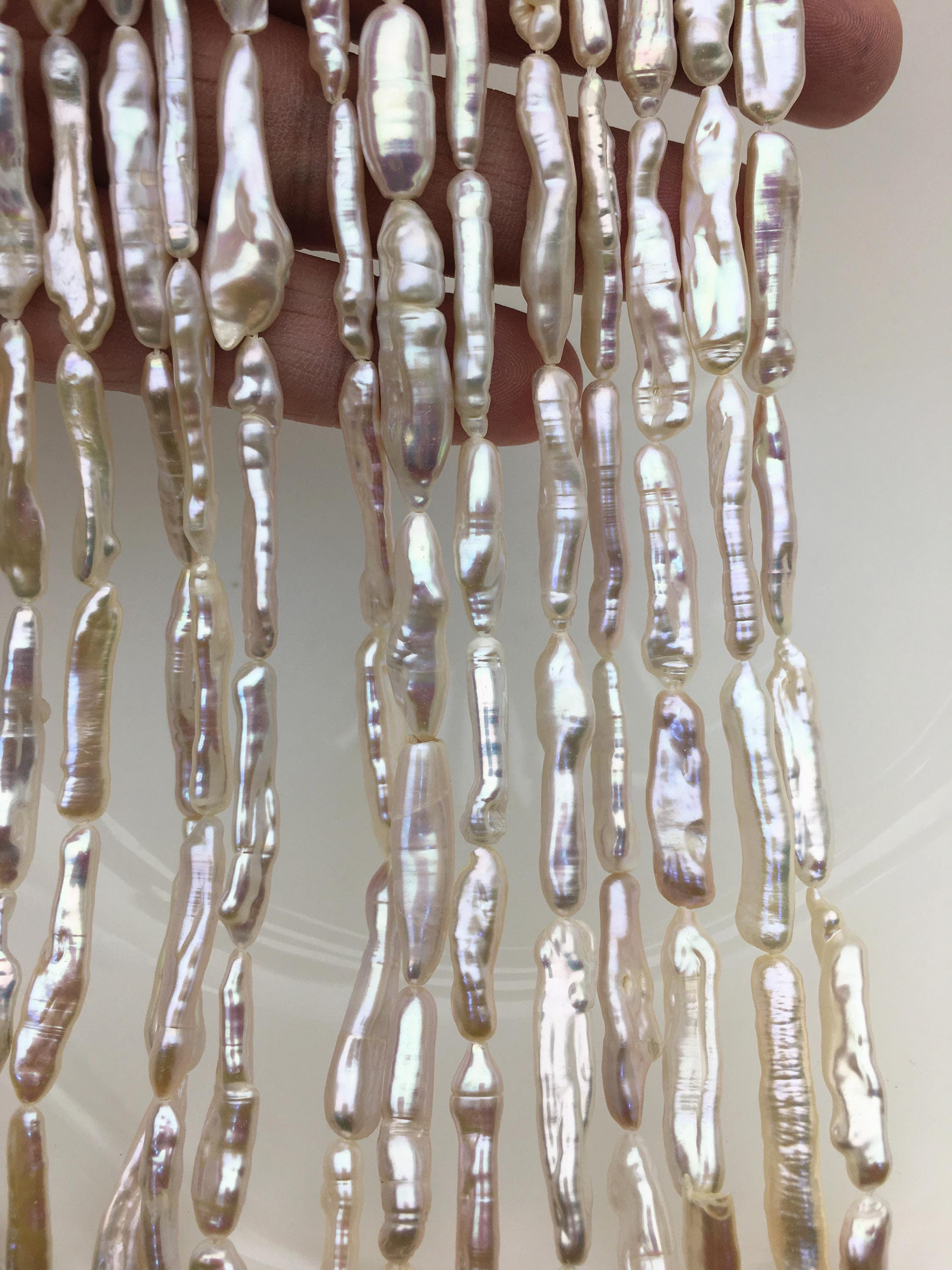 15.5'' AA+ 4-7mm White Toothpick Pearls,zs-80-15 - Etsy