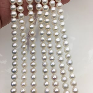 AAA 6-6.5mm white round freshwater pearls,6mm loose pearls,Pearl Necklace,loose pearl strands,gift for her,RP6-3A-7