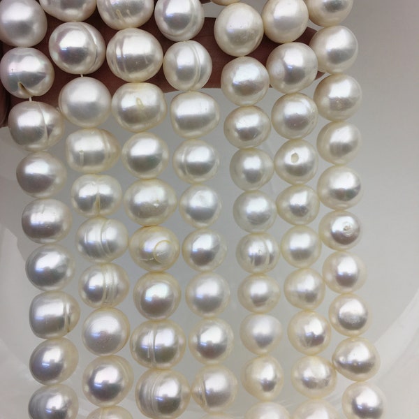 AA 10.4-11mm white Near Round potato freshwater pearls,1.5mm,2.0mm,2.2mm,2.5mm,3.0mm big hole,pearl for DIY,CR10-2A-SLWc-1