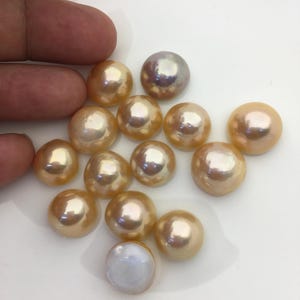 14pcs AAA 14-16mm Natural Rainbow Baroque Mabe Natural Rainbow Freshwater Pearls,no hole,MB-T13