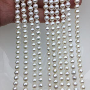 AAA 5.5-6mm white near round freshwater pearls,Chinese akoya freshwater pearl,RP5-3A-7