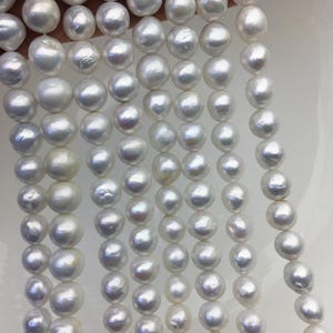 AA 8-9mm white baroque near round freshwater pearls,large hole,loose pearl beads material ,gift for her necklace,Cultured pearl,RP8-T1